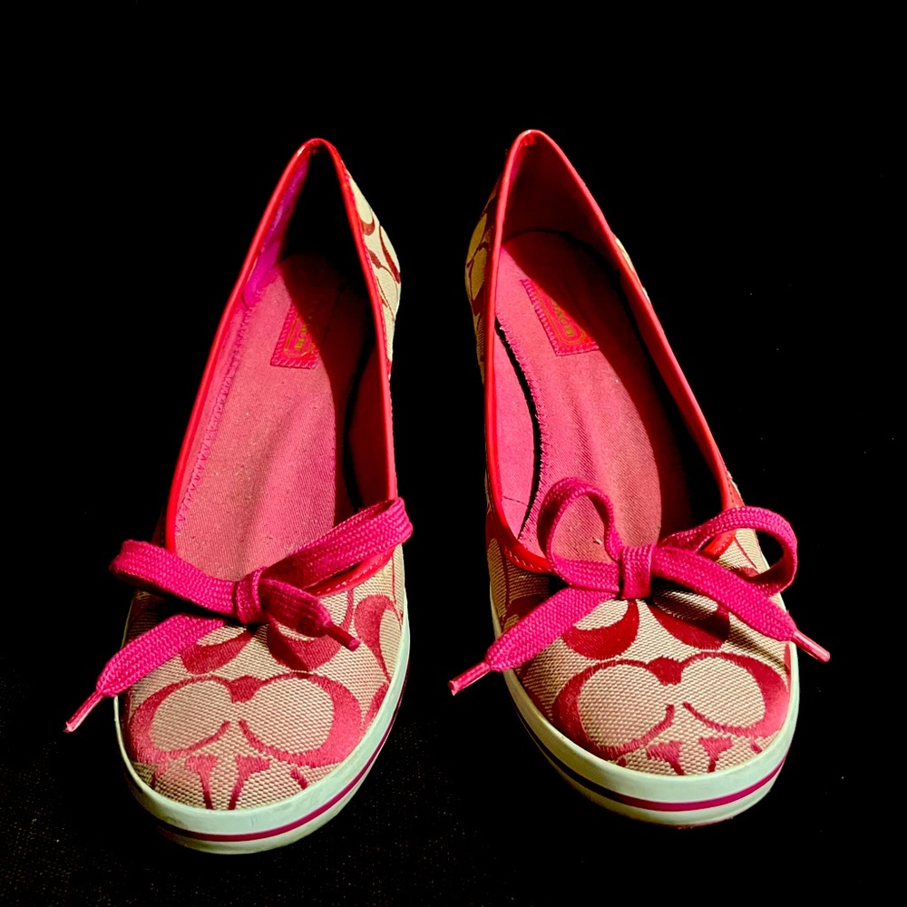 Coach Signature Monogram C Pink Wedges